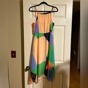 Banana Republic Multi-colored Midi Dress